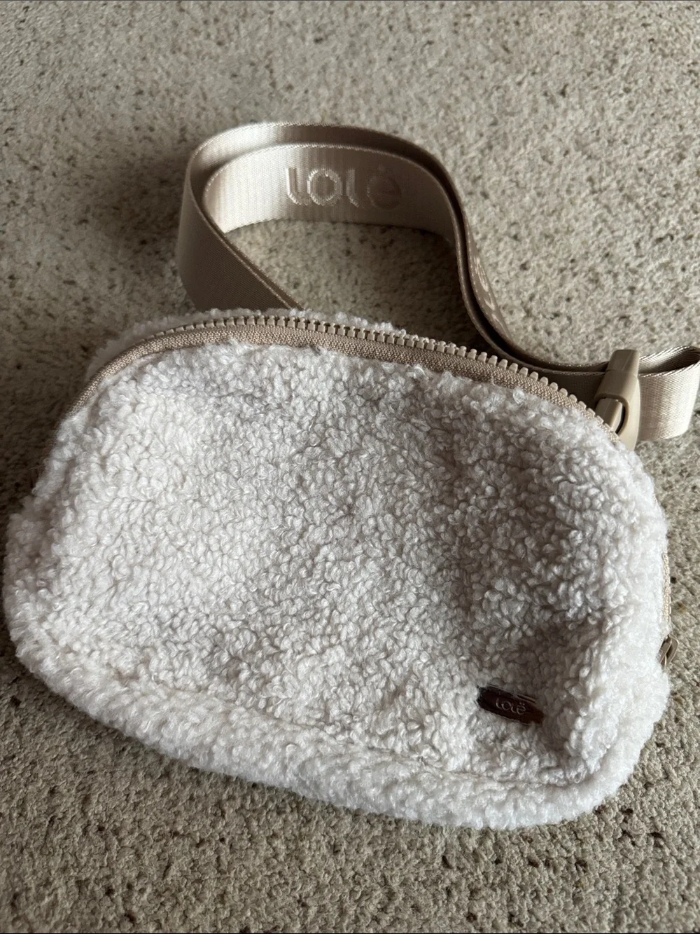 Lole Cream Sherpa Crossbody Belt Bag